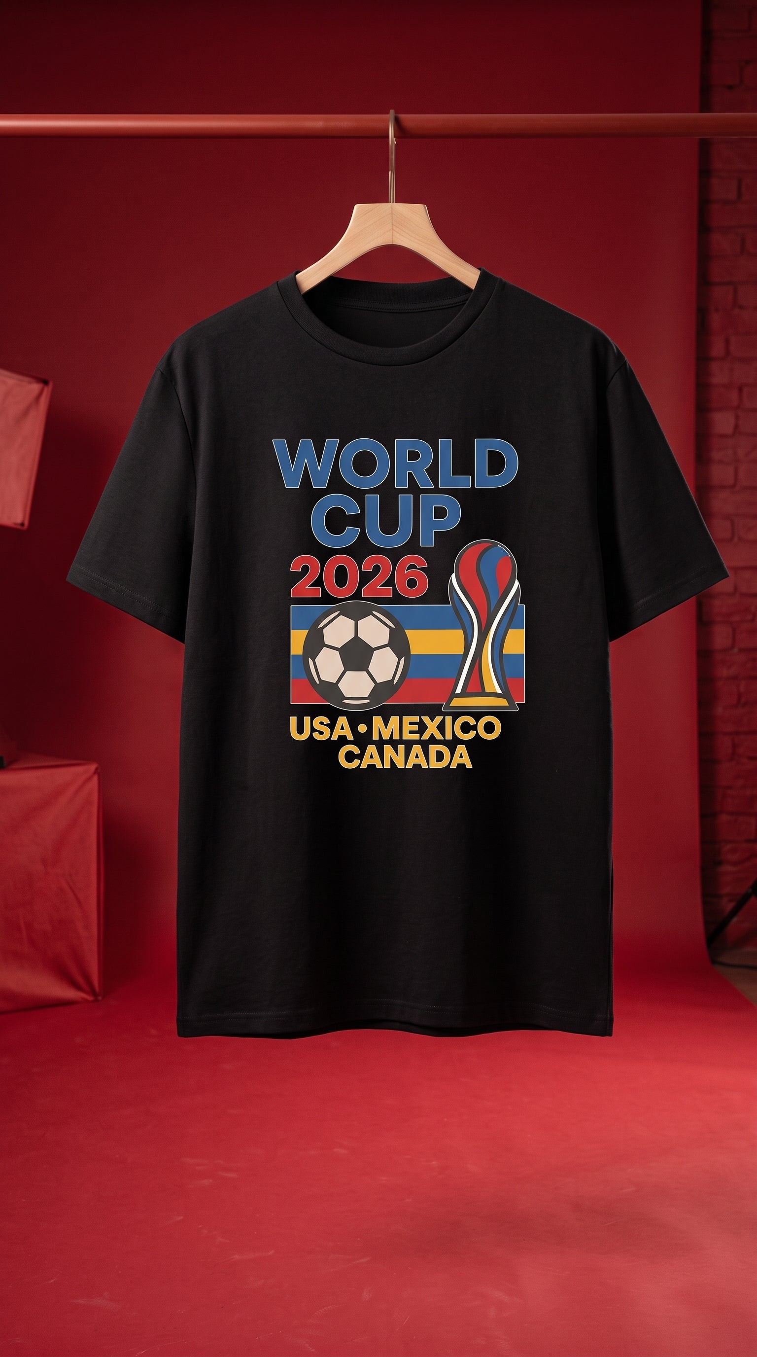 World Soccer Trophy Graphic Mesh T-Shirt – Men's Short Sleeve Sports Shirt
