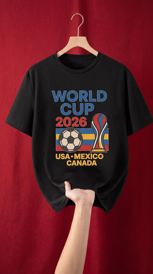 World Soccer Trophy Graphic Mesh T-Shirt – Men's Short Sleeve Sports Shirt