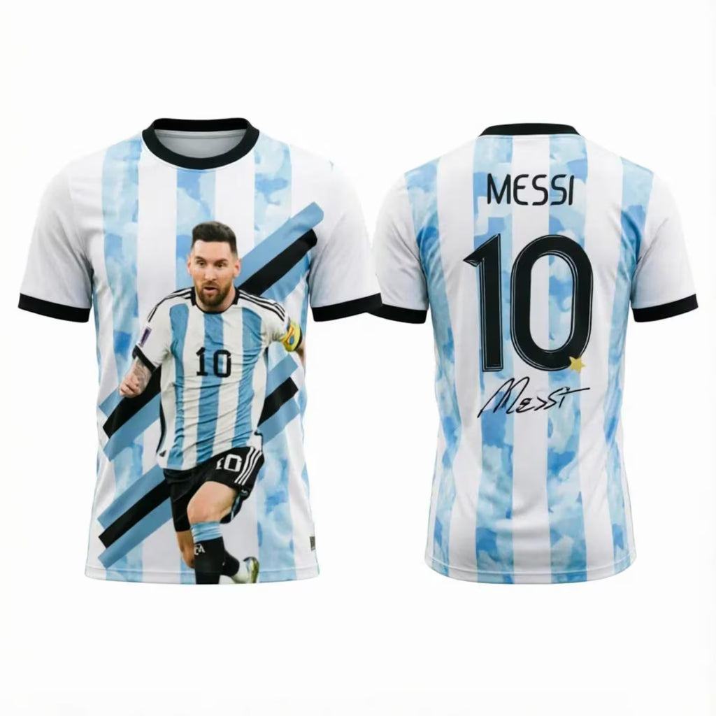 2026 Messi Argentina Team Football Jersey Match & Training Kit Summer Sports Men's T-Shirt Children's Clothing Tee Y2k Woman