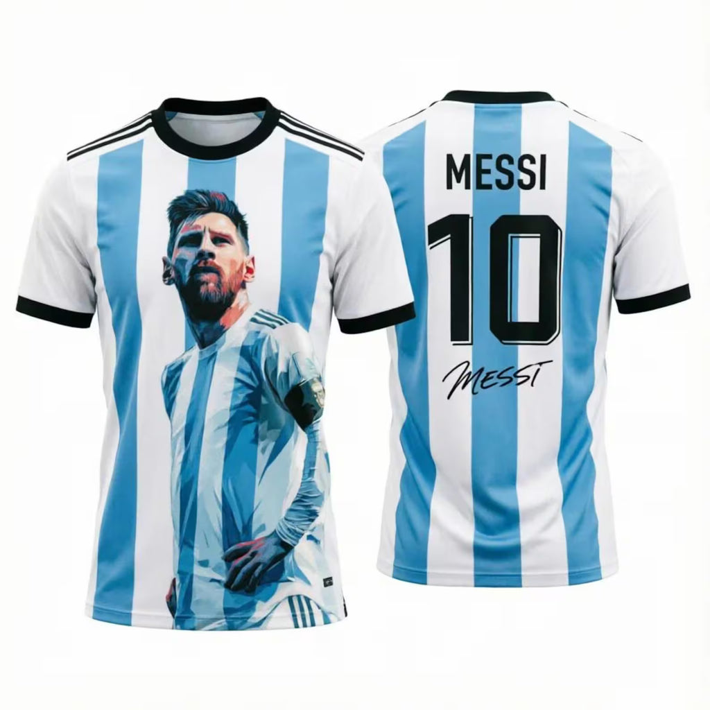 2026 Messi Argentina Team Football Jersey Match & Training Kit Summer Sports Men's T-Shirt Children's Clothing Tee Y2k Woman