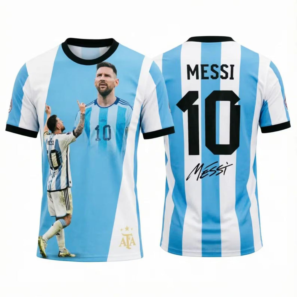 2026 Messi Argentina Team Football Jersey Match & Training Kit Summer Sports Men's T-Shirt Children's Clothing Tee Y2k Woman
