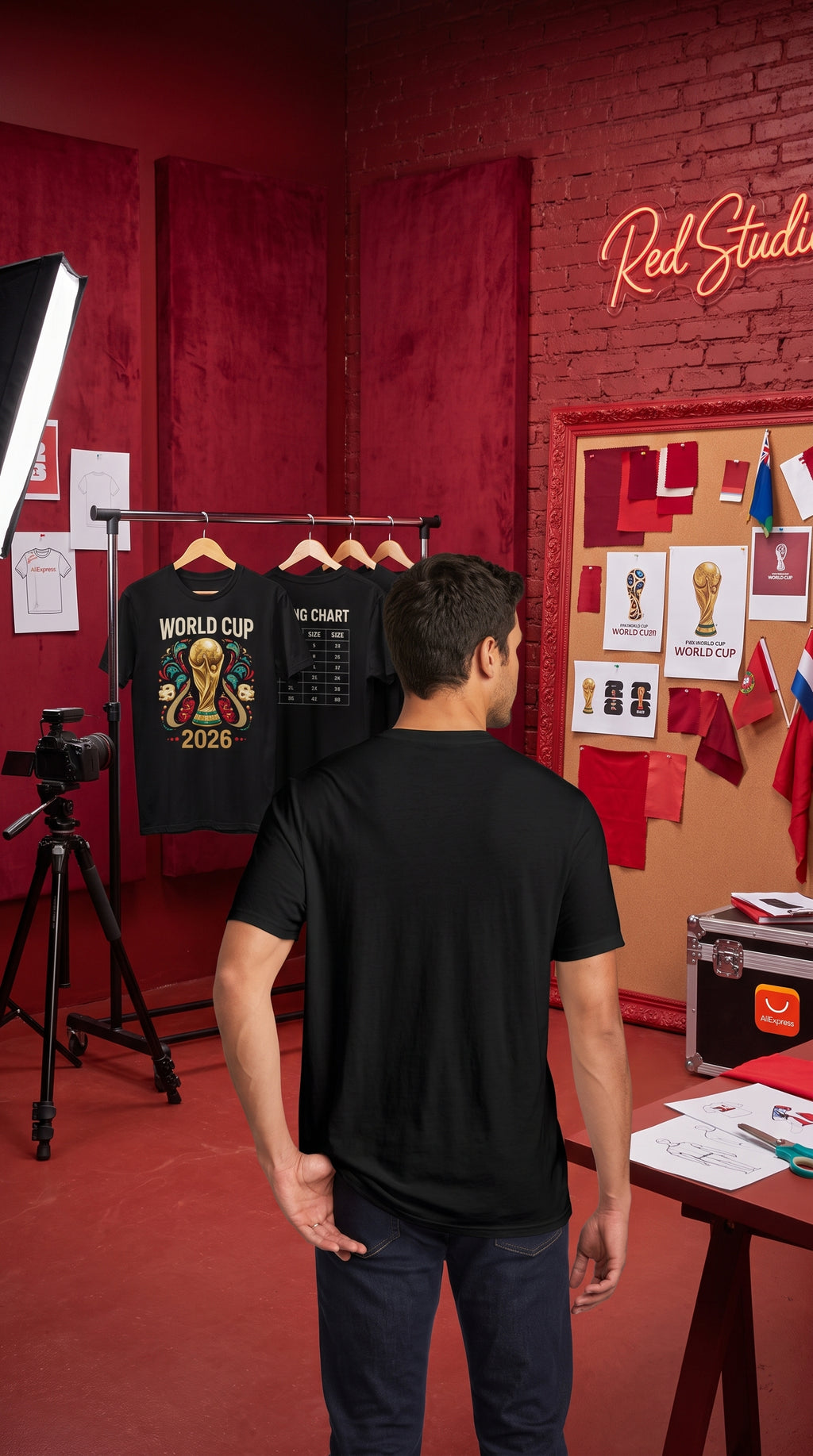 World Soccer Trophy Graphic Mesh T-Shirt – Men's Short Sleeve Sports Shirt