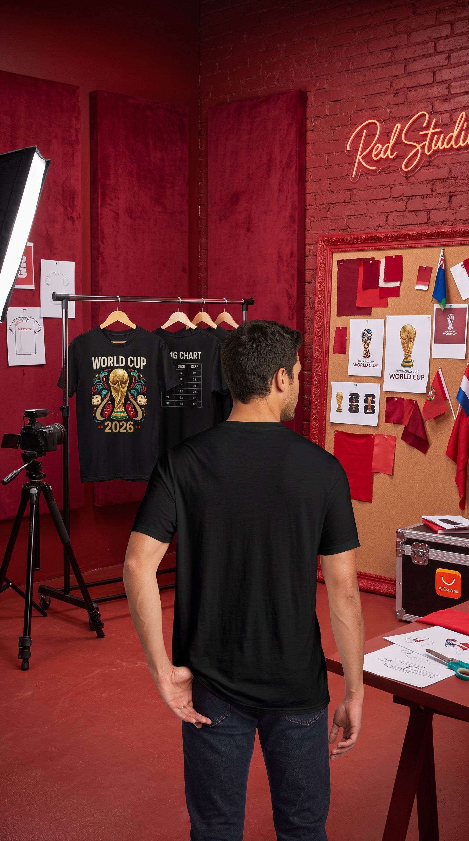 World Soccer Trophy Graphic Mesh T-Shirt – Men's Short Sleeve Sports Shirt